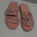 EverFoams Womens Fuzzy Open-toe Slippers Soft Comfy Memory Foam Indoor House Shoes, Size 11-12