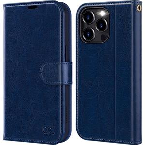 OCASE Compatible with iPhone 15 Pro Max Case Wallet Case, PU Leather Flip Folio Case with Card Holders RFID Blocking Kickstand Shockproof Phone Cover 6.1 Inch 2023, Blue