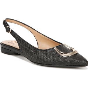 Naturalizer Women's, Bixby 2 Flat (7.5 Wide, Black Straw Fabric)