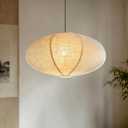Large Hanging Lamp Shade 20INCH Linen Pendant Lamp Shade Can Replace Paper Lamp Shade, Handmade Linen Pendant Light Minimalist Decorations Suitable for Living Room, Hallway Bedroom and Kitchen