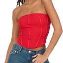 Forever 21 Women's strapless bustier corset (Red)