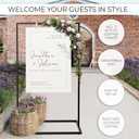 Elegant Wedding Welcome Sign Stand Sturdy Welcome to Our Wedding Sign Holder for Seating Charts & Event Decor - A Beautiful Black Metal Easel to Welcome Guests & Celebrate Your Love, 24x36 inches