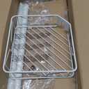 Skycarper 5 Tier Adjustable Corner Shower Caddy Organizer with Hooks,Rustproof Tension Pole 62-116 Inch,White