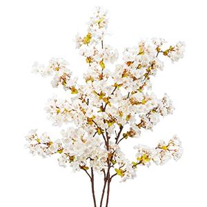 Uieke Silk White Cherry Blossom Branches, 39.3in Artificial Cherry Blossom Stems, Fake Plum Blossom Flowers Arrangement for Wedding Home Decor, Set of 7