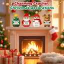 Funny Handmade Crochet Christmas Decorations,Cute Christmas Tree Santa Claus Snowman Deer Ornaments Decor with Card,Best White Elephant Gifts for Adult Kids,Unique Stocking Stuffers Idea for Women Men