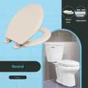 Centoco Round Toilet Seat, Heavy-Duty Wood Core with Plastic Scratch-Resistant Finish, Residential, Made in the USA, 700-106, Bone