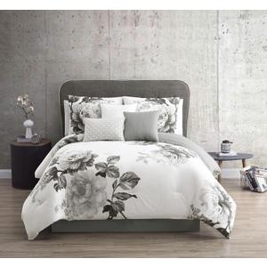 Riverbrook Home Elite Collection Comforter Set, Queen, Ridgely - Black/Gray, 7 Piece Set 
