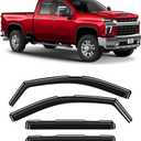 Voron Glass in-Channel Extra Durable Rain Guards for Chevrolet (Chevy) Silverado/GMC Sierra 2500HD/3500HD 2020-2026 Crew Cab, Window Deflectors, Vent Window Visors, 4 Pieces - 200298