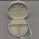 Travel Jewelry Case, Personalized Jewelry Box, Elegant Half-Moon Design with Personalized Golden Initial Case, Personalized Gifts for Women, Jewelry organizer; Personalized Gifts for Women or Friends (E)