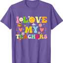 Graduation I Heart My Teachers I Love My Teachers Men Women Kids T-Shirt (Purple, S)