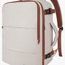 Taygeer Backpack for Women, College Backpack with Laptop Compartment & Shoe Pouch, 35l Travel Laptop Mochila Carry On Luggage, Airline Approved Personal Item Bag For Weekender Gym Hiking, Khaki White