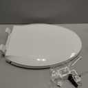 Toilet Seat Elongated with Slow Close Hinges Compatible with TOTO/Kohler/Gerber/American Standard, Universal Oval Fit, Four Bumpers Never Loosen, Two Sets Toilet Bolts and Nuts, Cotton White