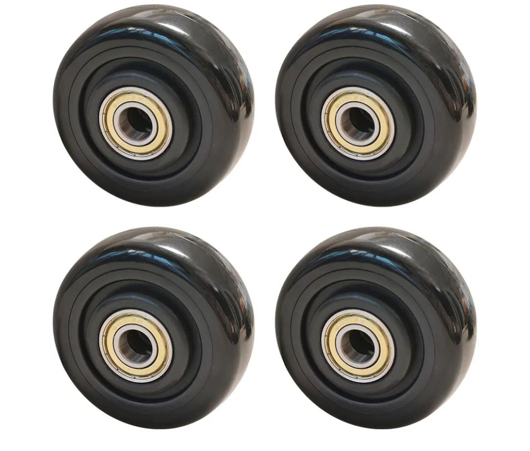4Pcs 3" PU Caster Wheels Heavy-Duty Replacement Wheels for Platform Trucks, Snow Blowers & Grills 3/8" Axle, Smooth Rolling, Durable Transport Wheels