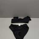 Pink Queen Women's Crop Top High Waisted Cheeky Bikini Set Two Piece Swimsuits (01 - Black)