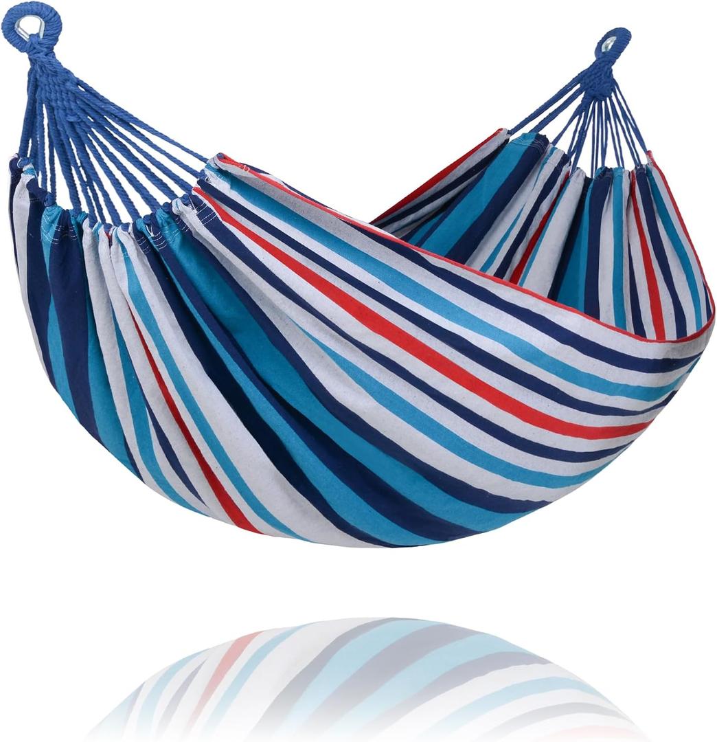 SUNCREAT Hammock Replacement for Stand, Double Hammock Without Stand, Ocean Stripes
