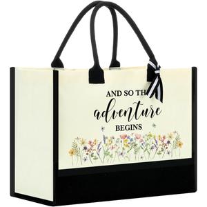 Bride Bag Mrs Canvas Tote Bag for Bride, Bride Gifts for Bridal Shower (Adventure)