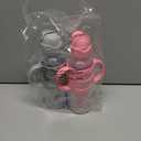 Dr. Brown's Milestones Narrow Sippy Straw Bottle, Spill-Proof with 100% Silicone Handles and Weighted Straw, 8 oz/250 mL, Gray/Pink, 6m+