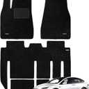 WENNEBIRD Superior Carpet Floor Mats for 2015-2020 Tesla Model X 7 Seats (Not for 5 Seats & 6 Seats & Chrome Rails), 0.6-Inch Ultra-Thick, Noise-Reducing, All-Weather Waterproof Anti-Slip 4-Pc Set