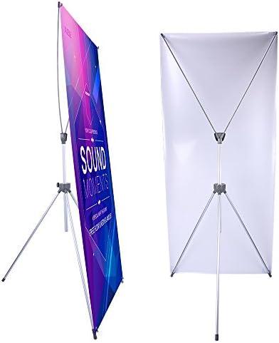 SUERUI Adjustable X Banner Stand Fits Any Banner Size Width 23" to 32" and Height 63" to 78",Portable Retractable Banner Holder with Carrying Bag - Customize Banner for Trade Show, Exhibition, 2 Pack