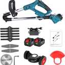 Electric Lawn Mower, 1500W 12000PRM Electric Lawn Mower Cordless Grass Trimmer Length Adjustable Foldable Cutter Garden Tools for 18V Battery