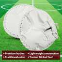 VioraWhite Pancake Baseball and Softball Training Glove - Flat & Soft Premium PVC Fielding Gear for Left-Hand Throw, Great Choice for Teens