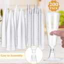 CHENGU 200 Pack Plastic Champagne Flutes, 5 oz Disposable Shatterproof Champagne Glasses Toasting Wine Glasses Cocktail Cups for Wedding, Parties, New Year's Eve for Celebration(Clear)