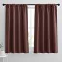 RYB HOME Small Curtains for Bathroom Window, Heavy Duty Thick Privacy Panels Blackout Energy Smart Curtains Drapes for Kitchen Cabinet, Wide 42 x Long 45 inch, 2 Panel Set, Chocolate Brown (42"W x 45"L (Pack of 2))