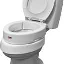 Carex Hinged Round Raised Toilet Seat Riser, Adds 3.5 Inches of Height, 300 lbs Capacity, Elevating and Raising Seat for Elderly and Handicap, Universal, Slip-Resistant, White