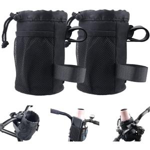 2 Pack Bike Cup Holder Bag Bicycle Handlebar Water Bottle Holder with Mesh Oxford Pocket Phone Drink Cup Holder for Mountain Bikes,Road Bikes,e-Bike,Kids Bikes,Wheelchairs,Cruisers, etc
