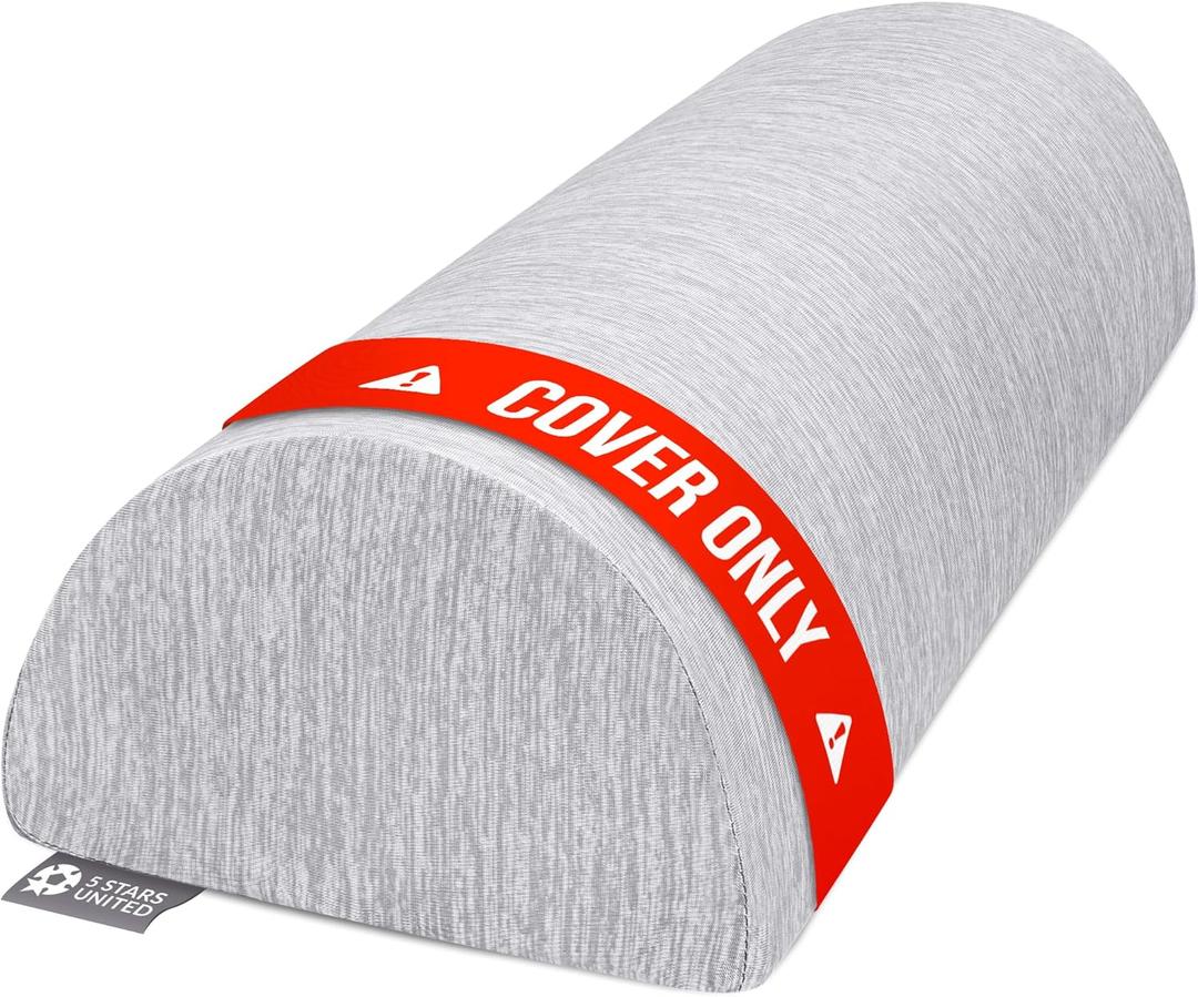 5 STARS UNITED Replacement Cover for Standard Bolster Pillow - Arctic Gray - Cooling Cover Only