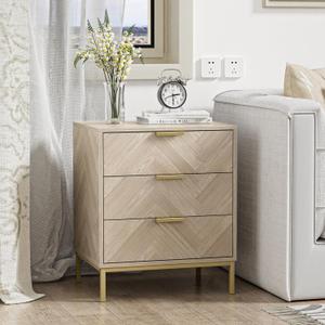 Anmytek 3 Drawer Nightstand for Bedroom, Modern Wood Nightstand Square Bedside Table End Table with Storage for Bedroom Room, Sofa, Natural Oak, H0099 Anmytek 3 Drawer Nightstand for Bedroom, Modern Wood Nightstand Square Bedside Table End Table with Storage for Bedroom Room, Sofa, Natural Oak, H0099