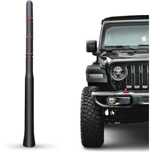 Short Rubber 10 Inch Universal Antenna Kit - Car Wash Proof, Easy Setup, Enhanced Reception with Copper Coil, Stainless Steel Threading, Flexible & Durable Fits Cars, Trucks, SUVs