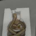 Bookshelf Decor Thinker Statue - Abstract Art Reading Thinker Sculpture Figurine Aesthetic, Modern Home Decoration for Living Room Office Shelves Coffee Table Desk Decor(Beige)