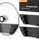 Universal Pot Lid Organizer for Cabinet - Upgraded Patented Niceyos 3 Pack Inside Cabinet Door Wall Mount Pan Top Storage Organizer Rack Holder for Kitchen, Fits 6" to 13" (Black)