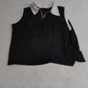 HOTLOOX Women Sleeveless Golf Polo Shirts Summer 2025 UPF 50+ Zipper V Neck Tennis Tank Top XXL (Black)