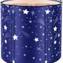 STARBRILLIANT Portable Foldable Bathtub, Collapsible Adult Travel Bath Tub for Camping, Home & Spa, Space-Saving Storage, Durable PVC Material (Starry Sky B, 27inch)
