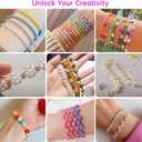Redtwo 3mm 45000pcs Glass Seed Beads Kit, 7 Boxes 144 Colors Small Beads for Bracelets, Friendship Bracelet Kit with Charms and Letters (colored)
