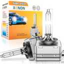 D1S HID Xenon Headlight Bulbs,6000K Cool White,35W Upgraded 350% Brighter High and Low Beam Xenon Replacement Light Bulb,Pack of 2