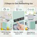 DUMOS Ice Makers Countertop with Handle Ice Machine, Fast in 6 Mins, 26lbs in 24 Hours, Quiet Self-Cleaning, Compact Size Portable for Home, Kitchen, RV, Camping,Modern Green