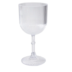 32pcs CLEAR Plastic Wine Glasses Vintage Ribbed Pattern Party Events Decorations
