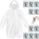 MZYIWUU 10 Pack Disposable Rain Ponchos for Adults, Card-Sized Ponchos Family Pack with Hood, Portable Rain Poncho for Travel, Emergency Rain Poncho for Outdoor, Daily Use