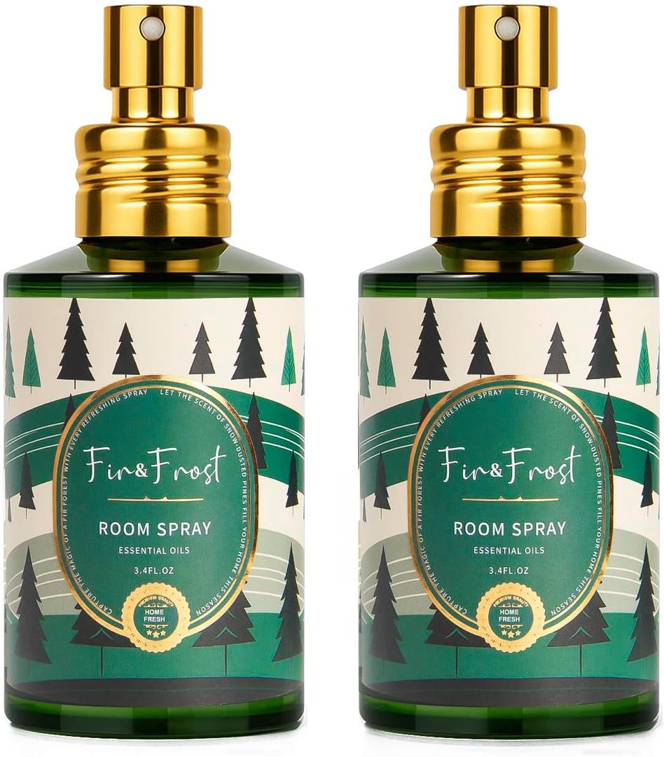 Fir Room Spray 2 Pack, 3.4oz/100ml Each  Long-Lasting Air Freshener & Odor Eliminator for Home, Bathroom, Bedroom & Office, Concentrated Room Spray
