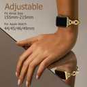TAURI Metal Band for Apple Watch Bands 44/45/46/49mm, Adjustable Bling Diamonds Strap Fashion Cute Chain Thin Bracelet for iWatch Series 11/10/9/8/7/6/5/4, SE3/2, Ultra 3/2/1, Women- Gold
