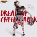 Spooktacular Creations Kids Zombie Cheerleader Halloween Costume, Dead Cheerleader Costume for Girls, Fearleader Outfit (L)