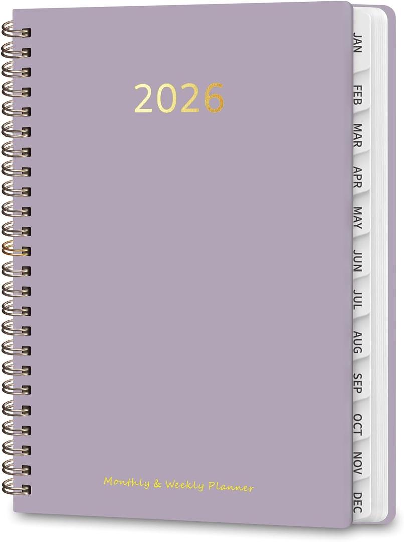 2 x 2026 Planner, Weekly and Monthly Calendar Planner, January - December 2026 Daily Agenda for Acadecmic Planning, School Office Supplies, Purple
