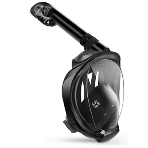 Greatever G2 Full Face Snorkel Mask with Latest Dry Top System,Foldable 180 Degree Panoramic View Snorkeling Mask with Camera Mount,Safe Breathing,Anti-Leak&Anti-Fog (Large/ X-Large, Blue Black)