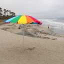 Beach Umbrella Rainbow Includes Carry Bag - 8 Foot Rainbow Color with Sand Anchor Auger
