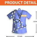 DIY Name Scrubs Nurse Christmas Ornament 2024, Blue Uniform with Stethoscope for Xmas Tree, Keepsake Gift for Doctor Nurse Practitioner Health Workers Gift Ideas, Nursing Tree Acrylic Flat Ornaments