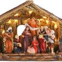 Nativity Sets 7 Inch Christmas Village Nativity Scene Indoor Manger Scene Christmas Village Xmas Tabletop Decorations Holiday Displays