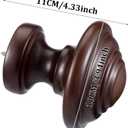Yalikop 2 Pack Drapery Curtain Wood Finial Screw on Curtain Rod End Caps Wooden Finials for 2" Diameter Drapery Rod